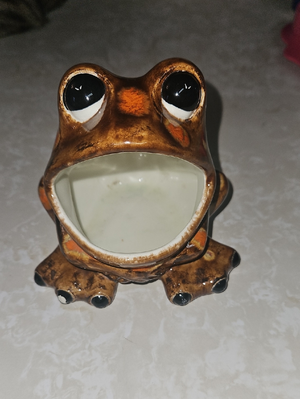 Brown Ceramic Frog Sponge Holder - Decorative Home Accent For Kitchen